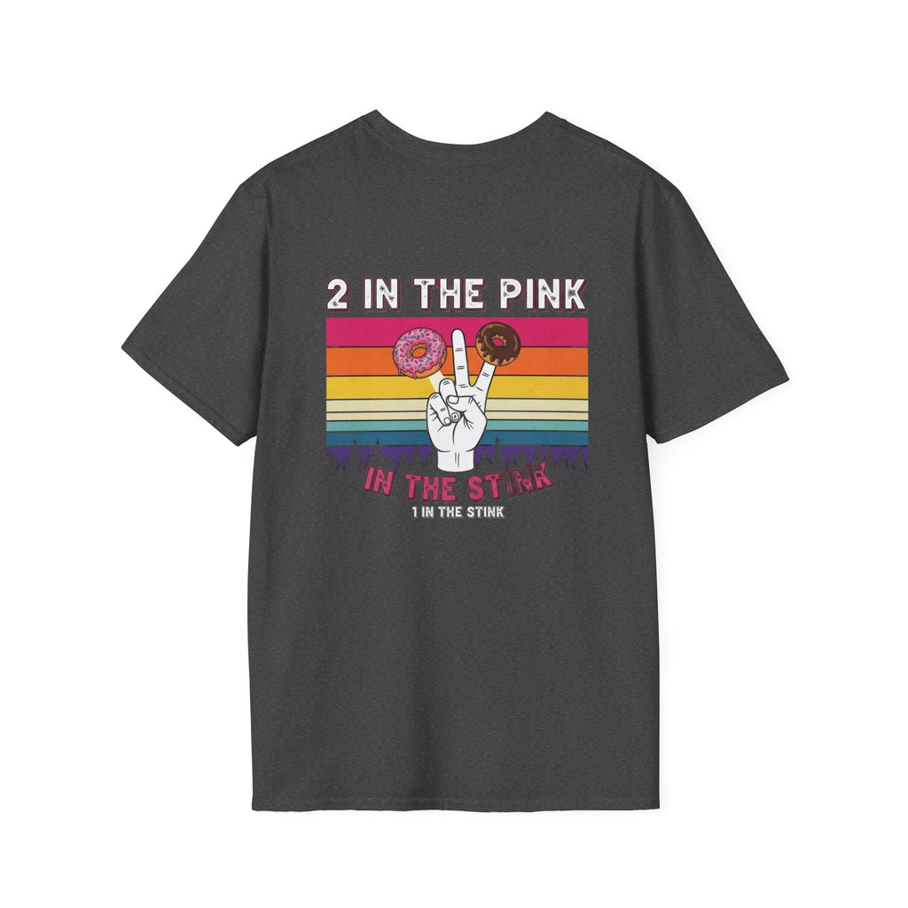 2 In The Pink Donut Peace Sign T‑Shirt — Retro Rainbow Dessert Graphic Tee