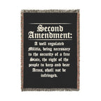 Second Amendment Woven Blanket — Rustic Constitution Quote Throw