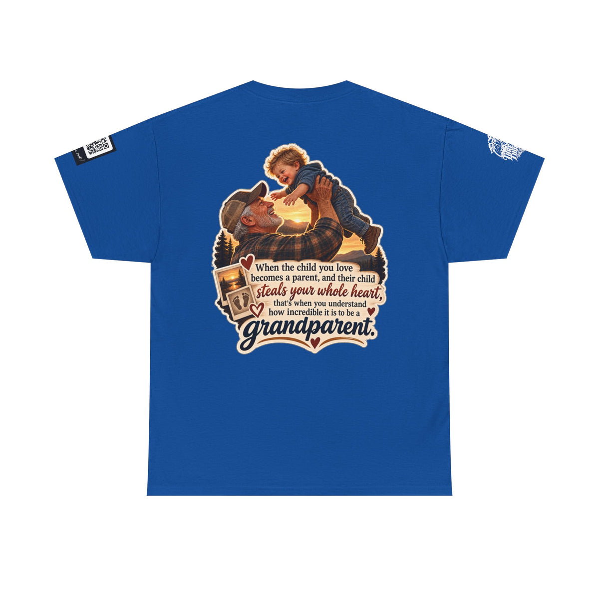 A Grandchild Steals Your Whole Heart — Proud Grandparent Back Graphic Tee