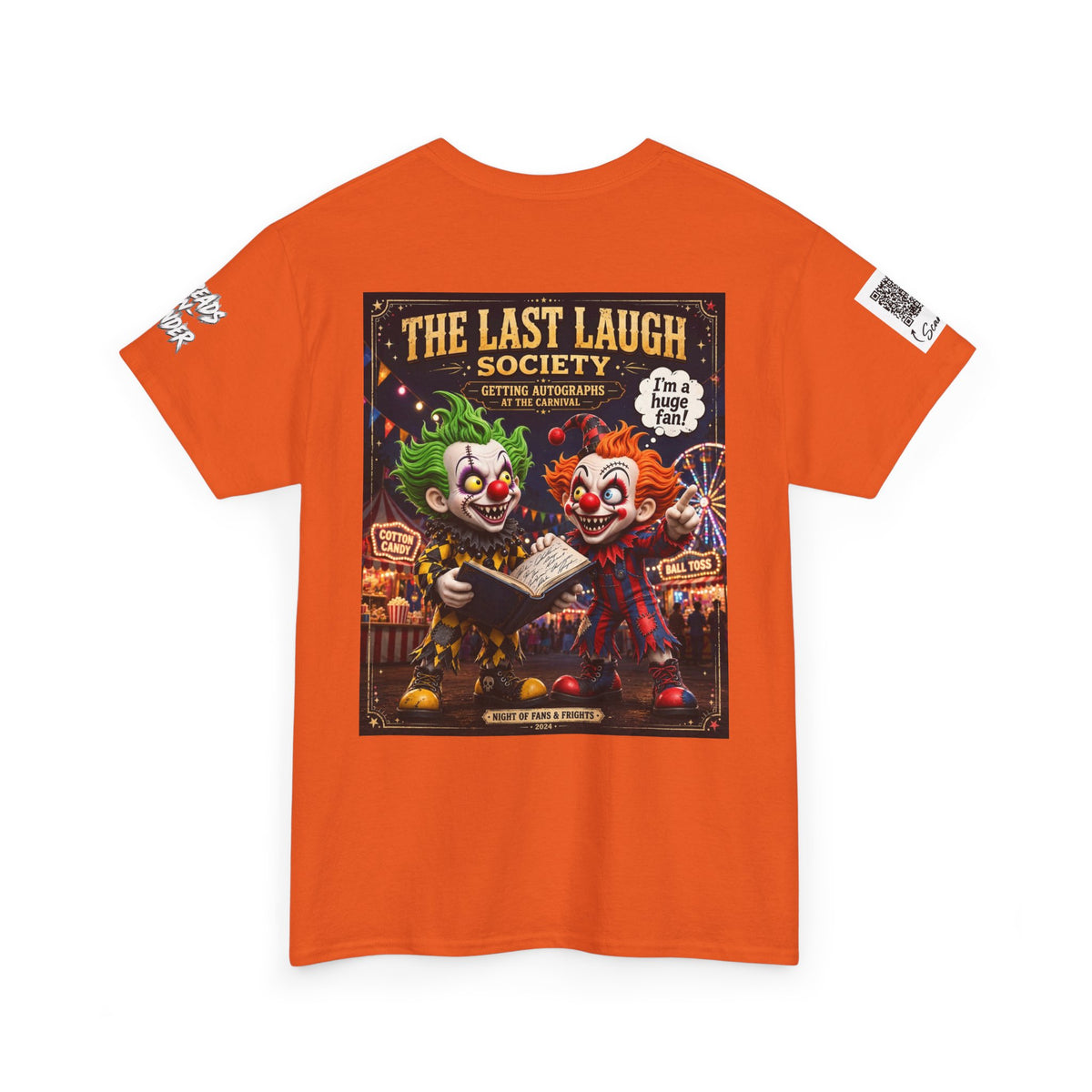 The Last Laugh Society Tee #124 — Carnival Clown Horror Graphic T-Shirt