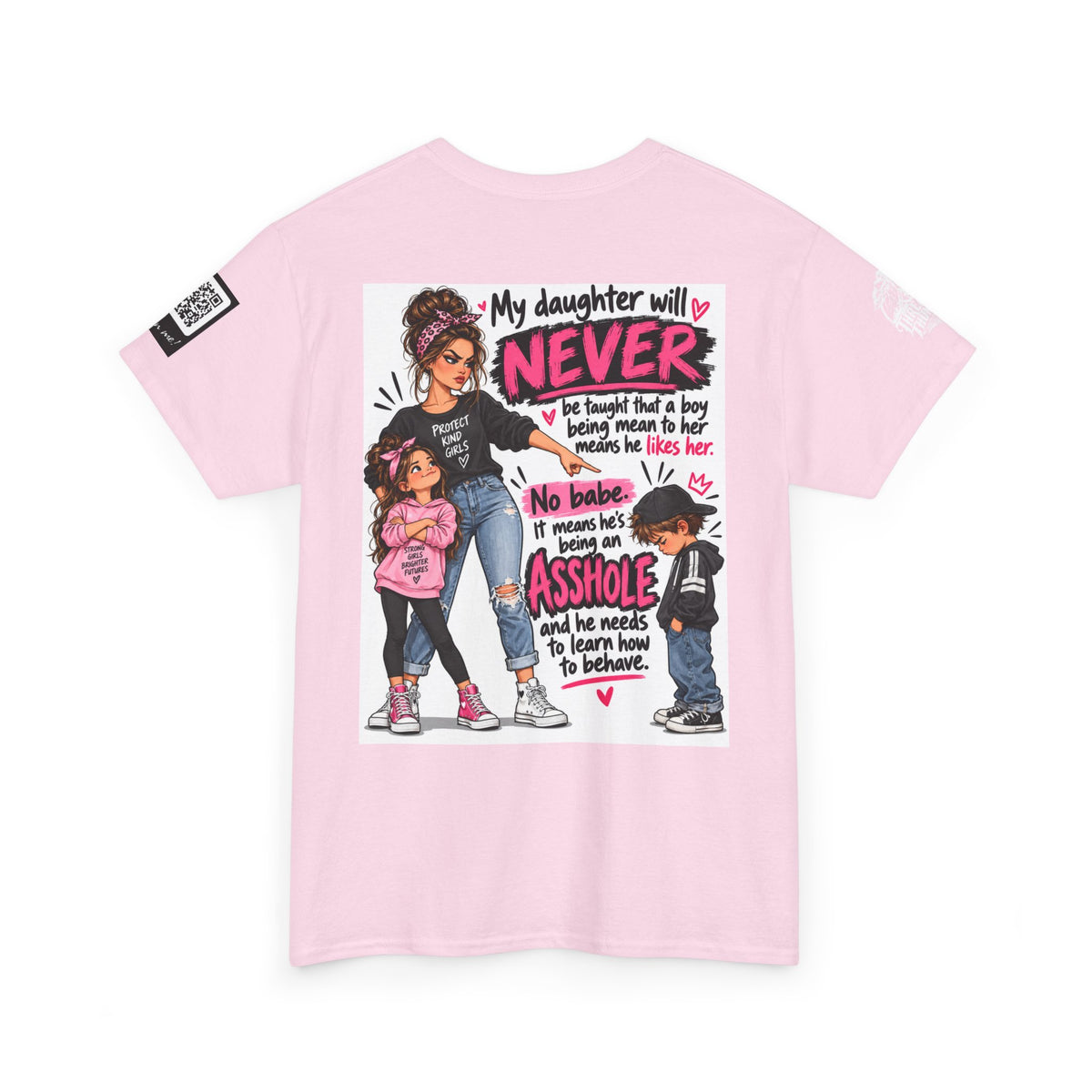 Mean Boys Are Assholes — Protective Mom Back Graphic Tee