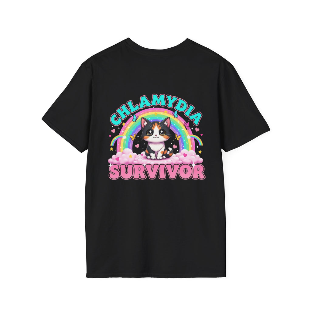 Chlamydia Survivor Cat T-Shirt — Cute Rainbow Calico Tee