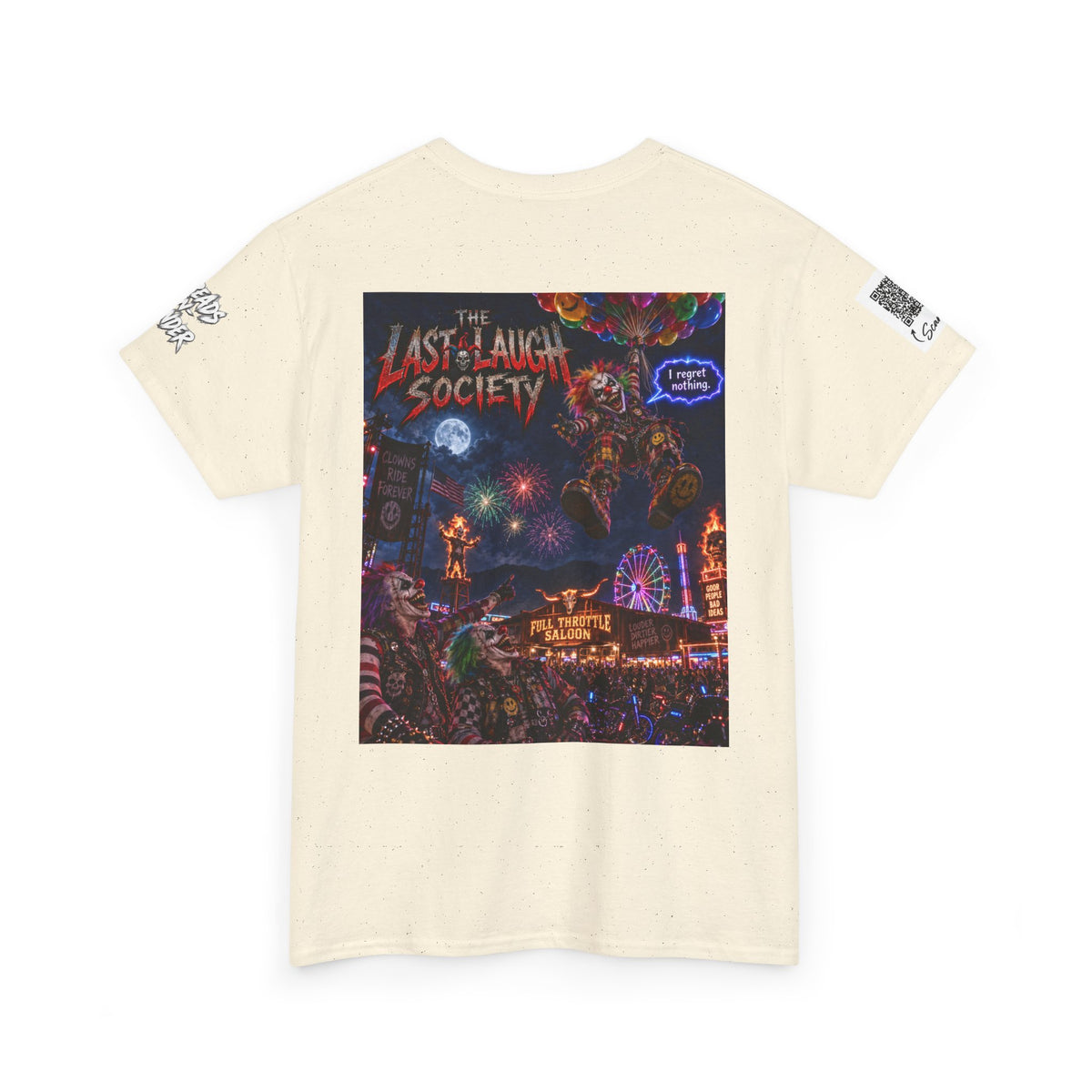 The Last Laugh Society Tee #144 — Carnival Clown Horror Graphic T-Shirt