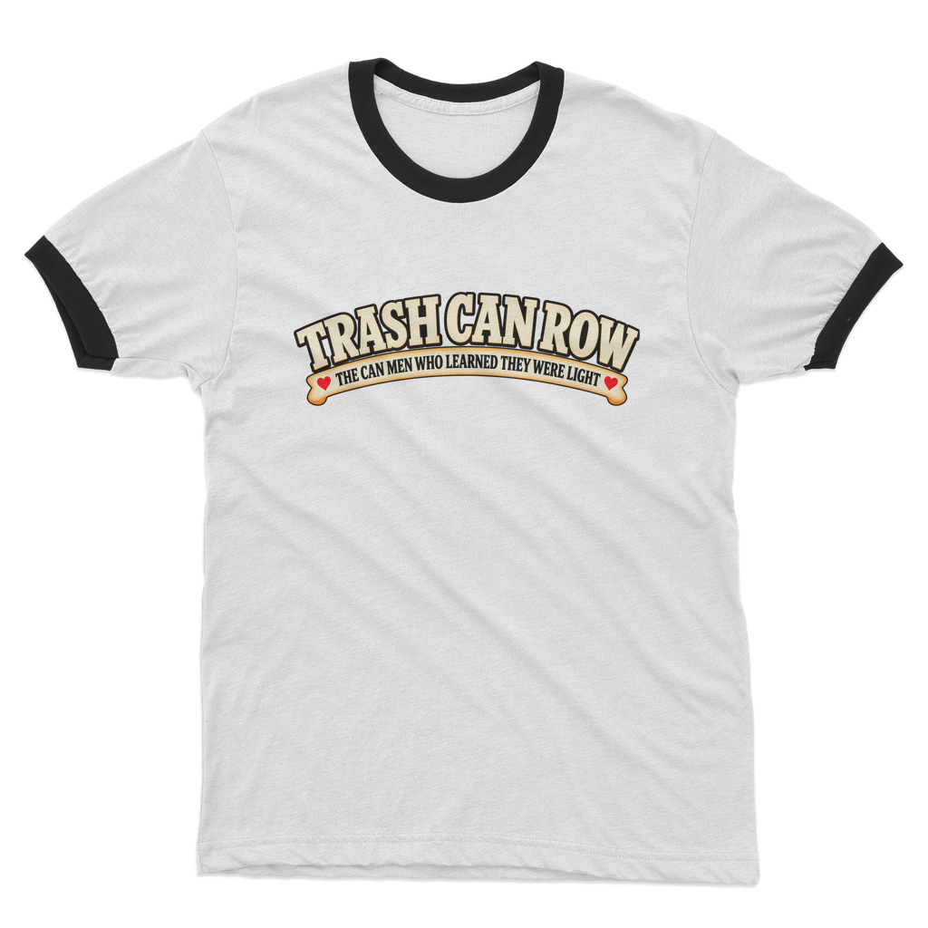 Trash Can Row Adult Ringer T-Shirt