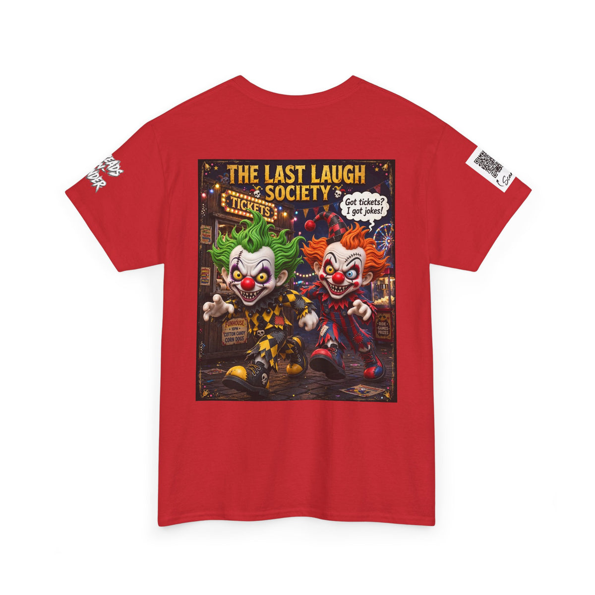 The Last Laugh Society Tee #135 — Carnival Clown Horror Graphic T-Shirt