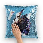 angry can man Sequin Cushion Cover