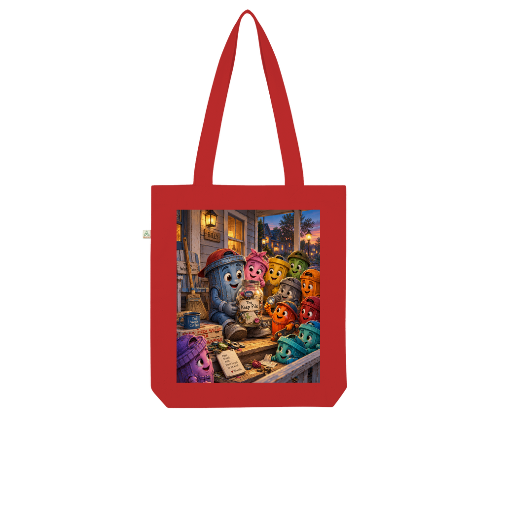 Trash Can Row Organic Tote Bag