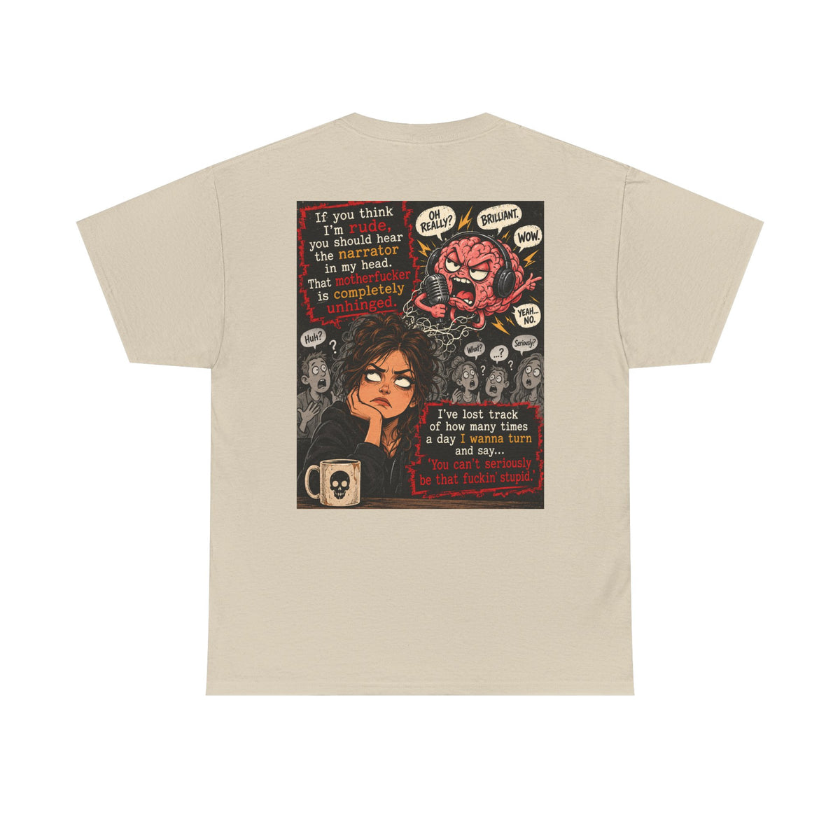 Anxious Brain Comic T‑Shirt — 'If you think I'm rude...' Mental Health Graphic Tee
