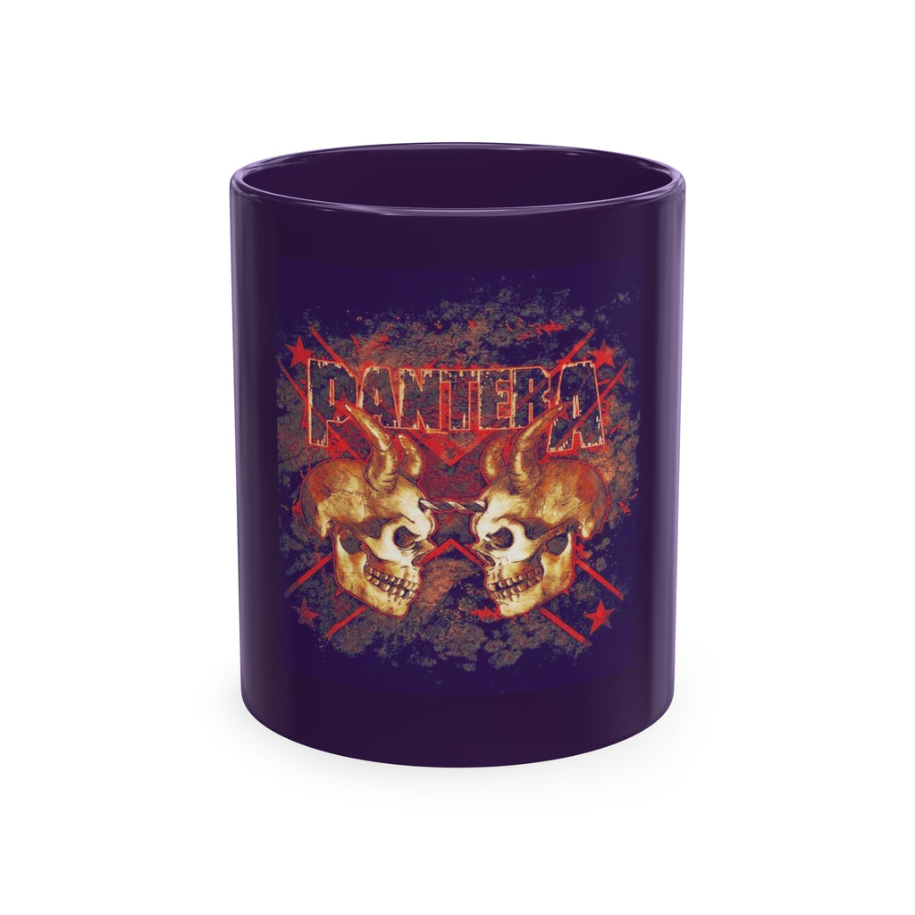 Skull Clash Ceramic Mug — Vintage Rock Tattoo Coffee Cup