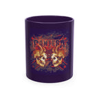 Skull Clash Ceramic Mug — Vintage Rock Tattoo Coffee Cup