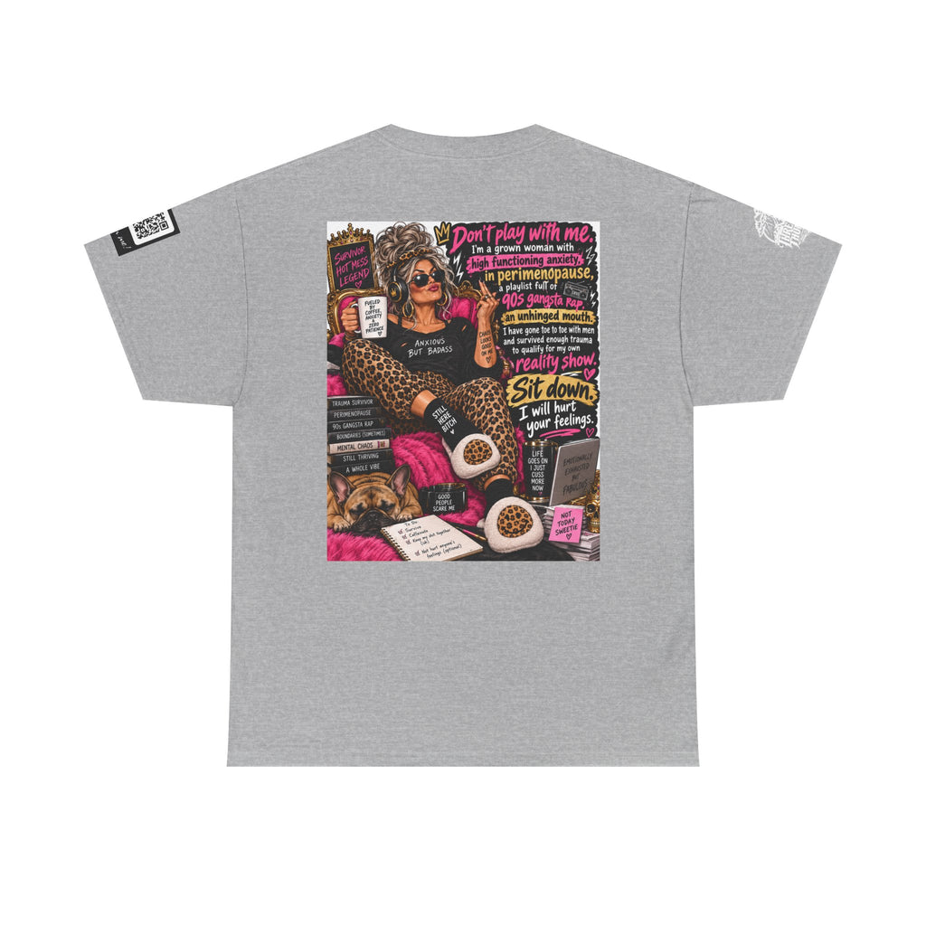 Grown Woman in Premenopause — 90s Gangsta Rap Back Graphic Tee