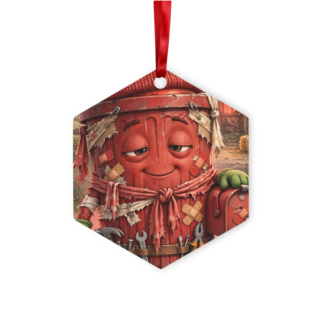 Trash Can Row – Metal Hanging Ornament