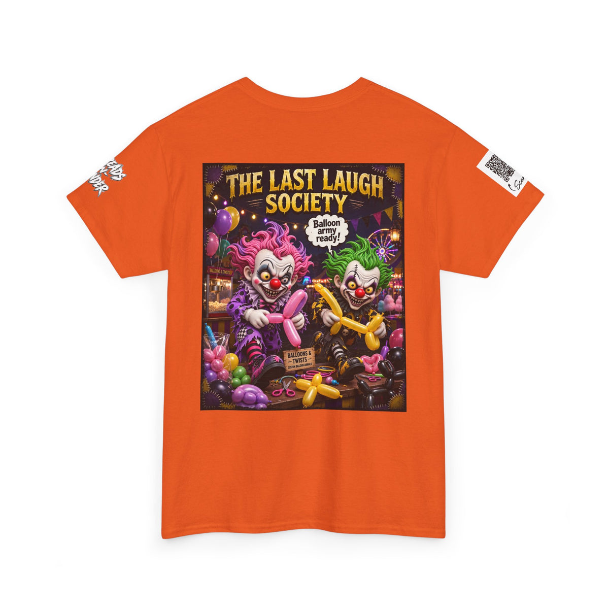 The Last Laugh Society Tee #130 — Carnival Clown Horror Graphic T-Shirt