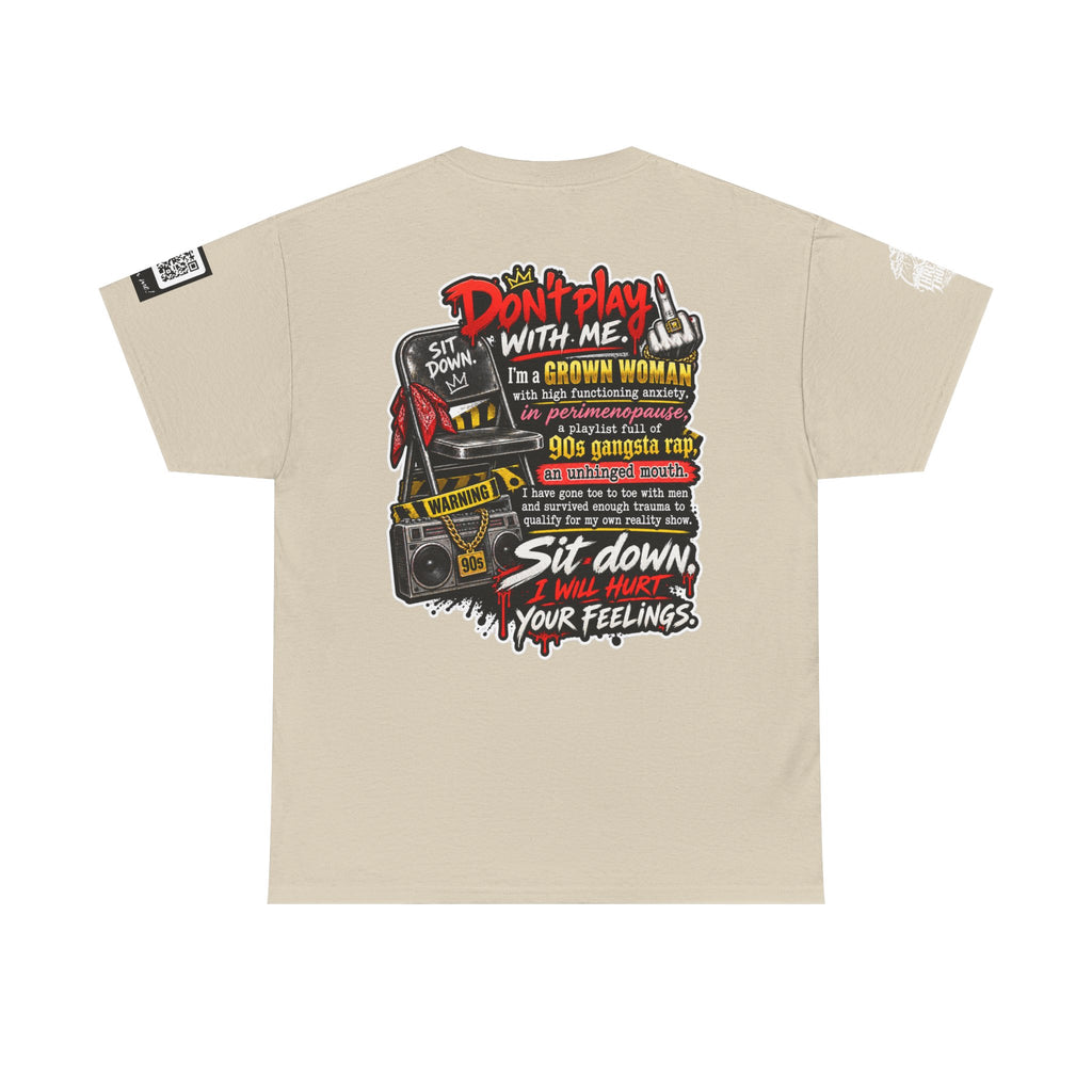Grown Woman With Anxiety and 90s Gangsta Rap Back Graphic Tee
