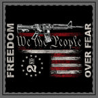 2nd Amendment We The People Flag Throw Pillow — Freedom Over Fear Patriotic Gun Rights Decor