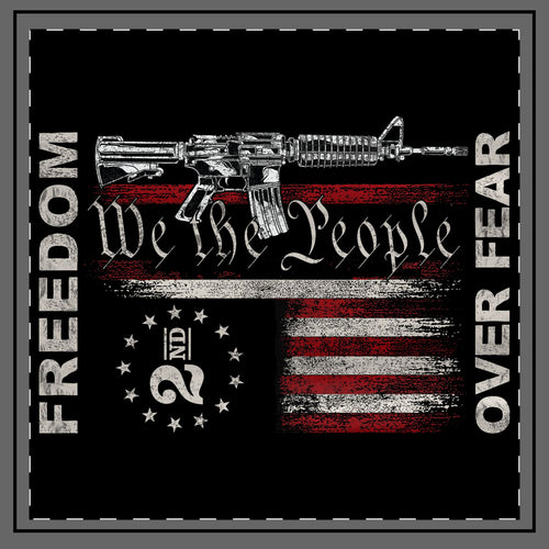 2nd Amendment We The People Flag Throw Pillow — Freedom Over Fear Patriotic Gun Rights Decor