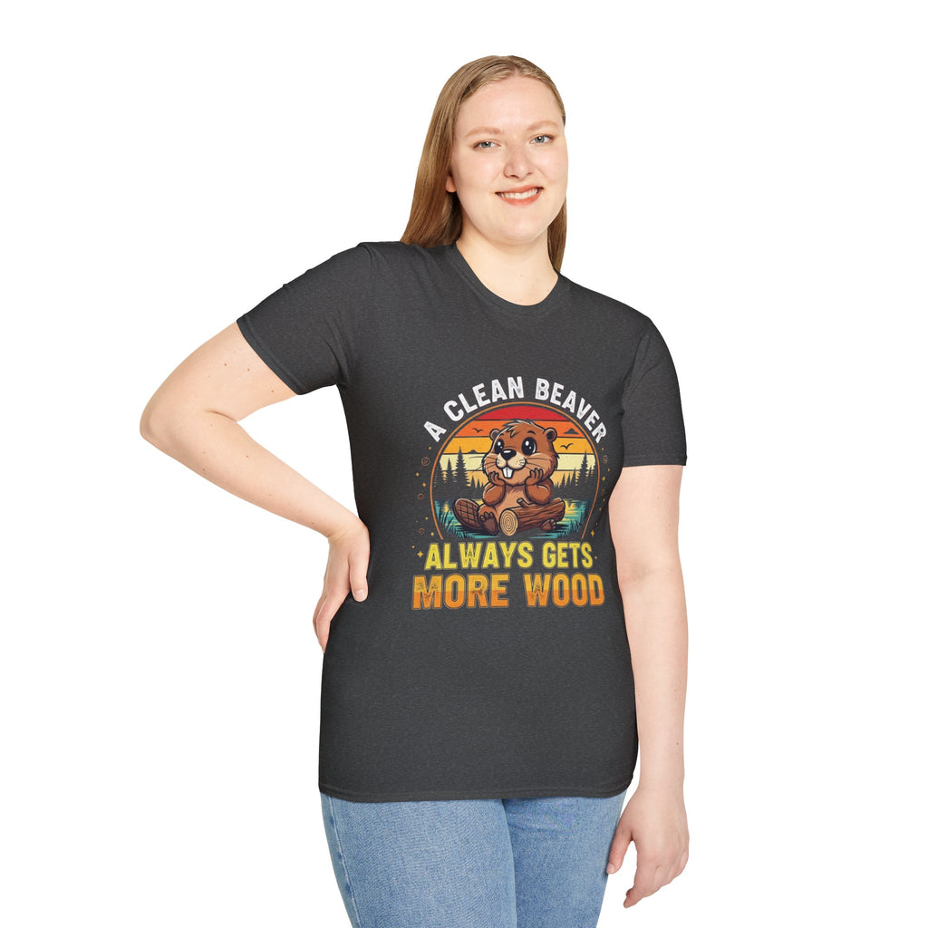 A Clean Beaver T-Shirt — "A Clean Beaver Always Gets More Wood" Retro Graphic Tee