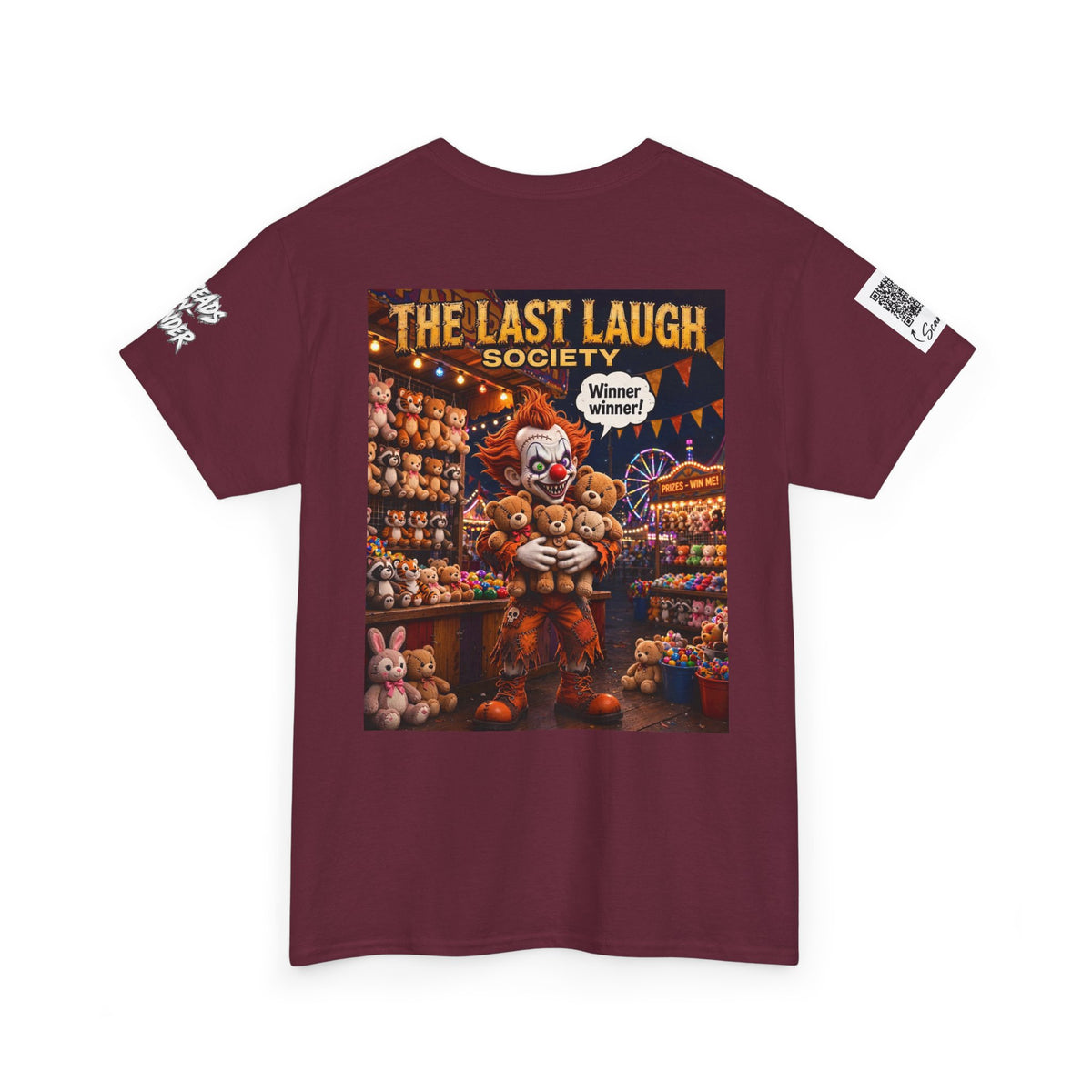 The Last Laugh Society Tee #157 — Carnival Clown Horror Graphic T-Shirt
