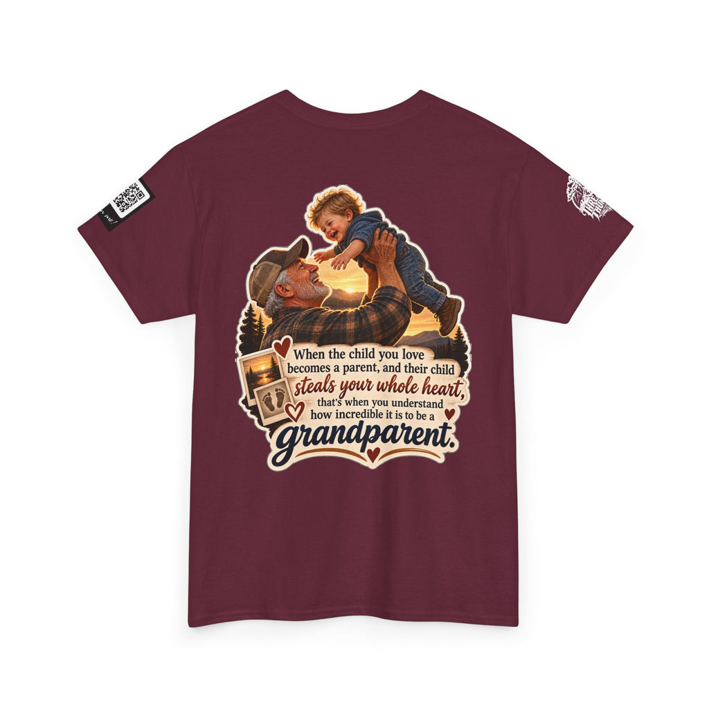 A Grandchild Steals Your Whole Heart — Proud Grandparent Back Graphic Tee