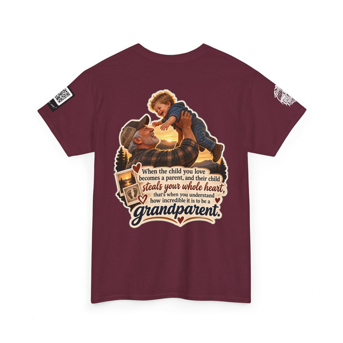 A Grandchild Steals Your Whole Heart — Proud Grandparent Back Graphic Tee
