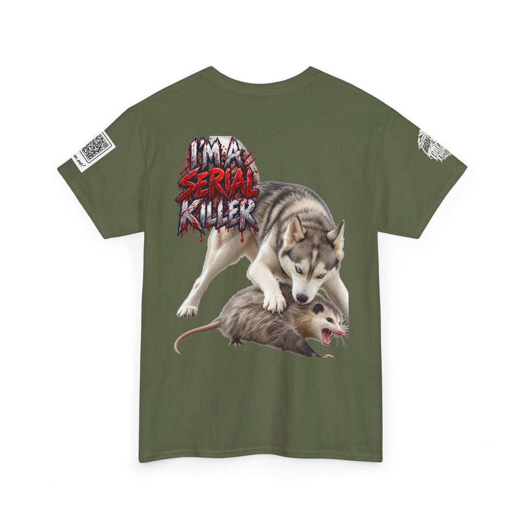 Graphic Tee — 'I'm a Serial Killer' Husky Crushing Possum Design