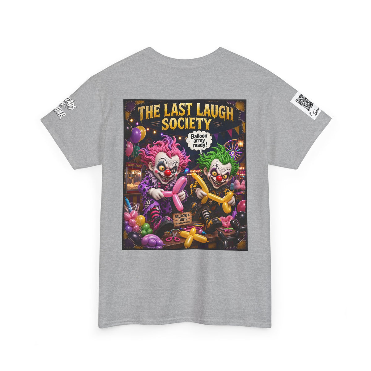 The Last Laugh Society Tee #130 — Carnival Clown Horror Graphic T-Shirt