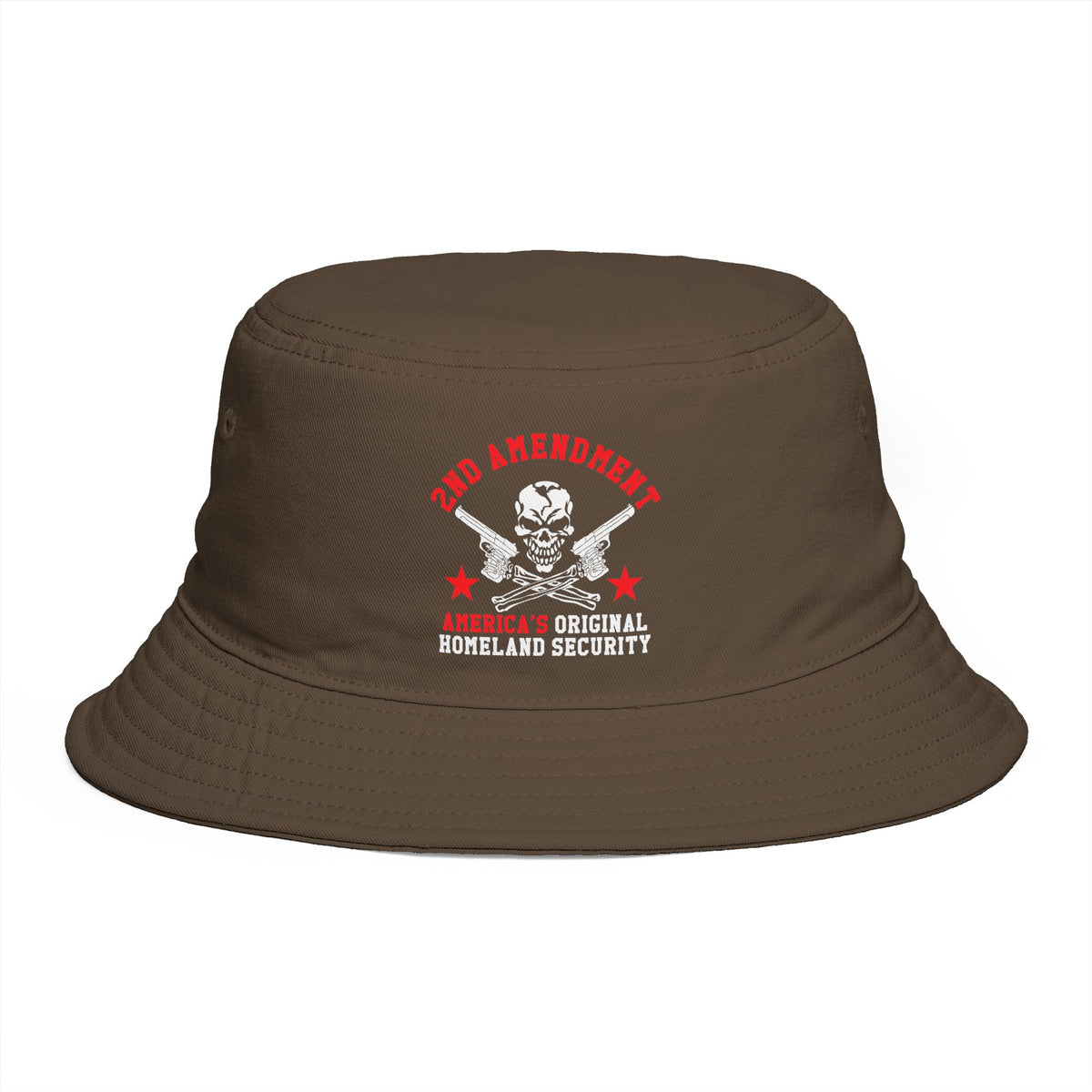 Bucket Hat - Red Liesbovt Homeland Security Skull Logo
