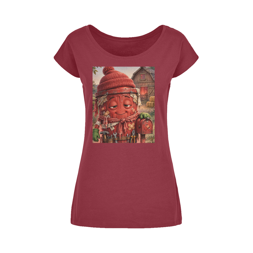 Trash Can Row Wide Neck Women's T-Shirt XS-5XL