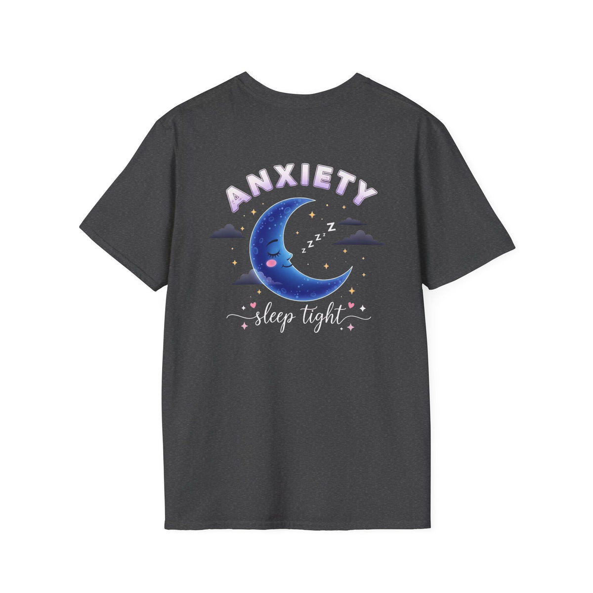 Anxiety Moon T-Shirt — 'Sleep Tight' Cute Moon & Stars Relaxation Tee