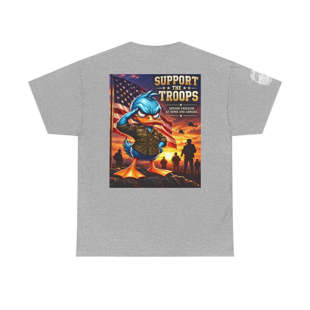 Support the Troops — Defend Freedom at Home and Abroad Back Graphic Tee