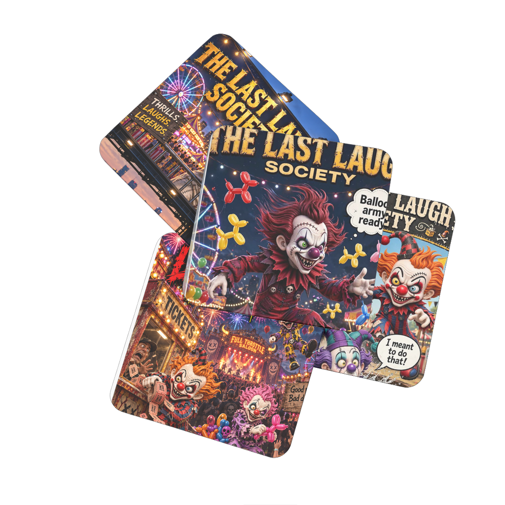 The Last Laugh Society Hardboard Coaster Set of 4