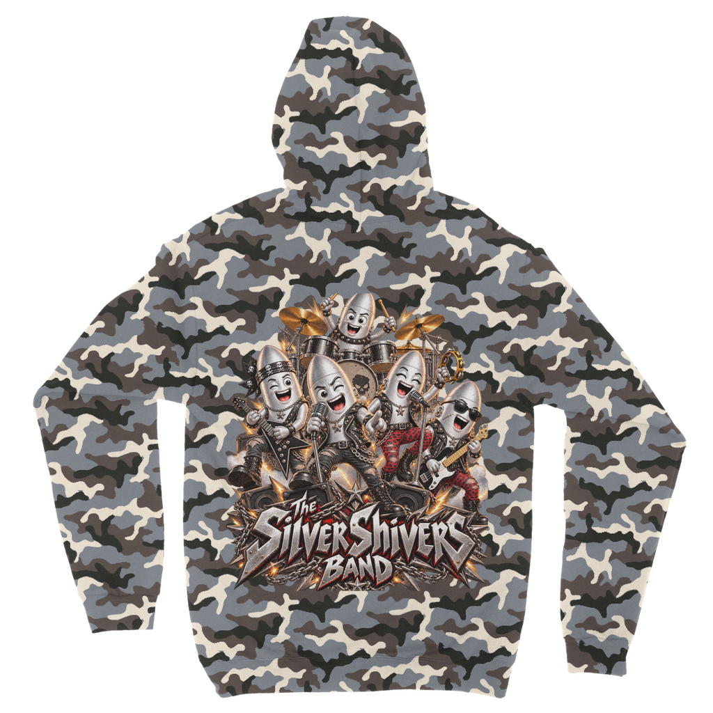 The Silver Shivers Band Camouflage Adult Hoodie