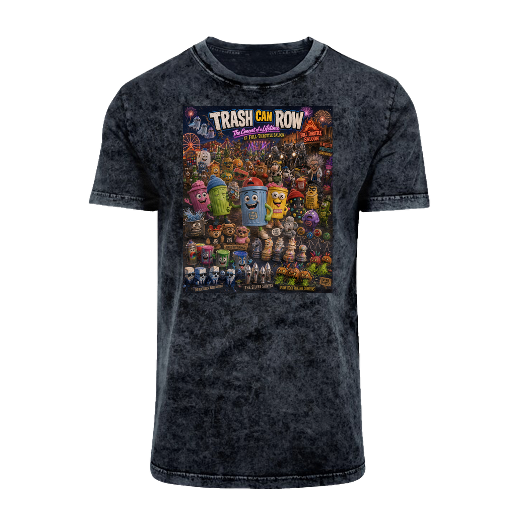 Trash Can Row CONCERT FOR A LIFETIME Acid Washed T-Shirt