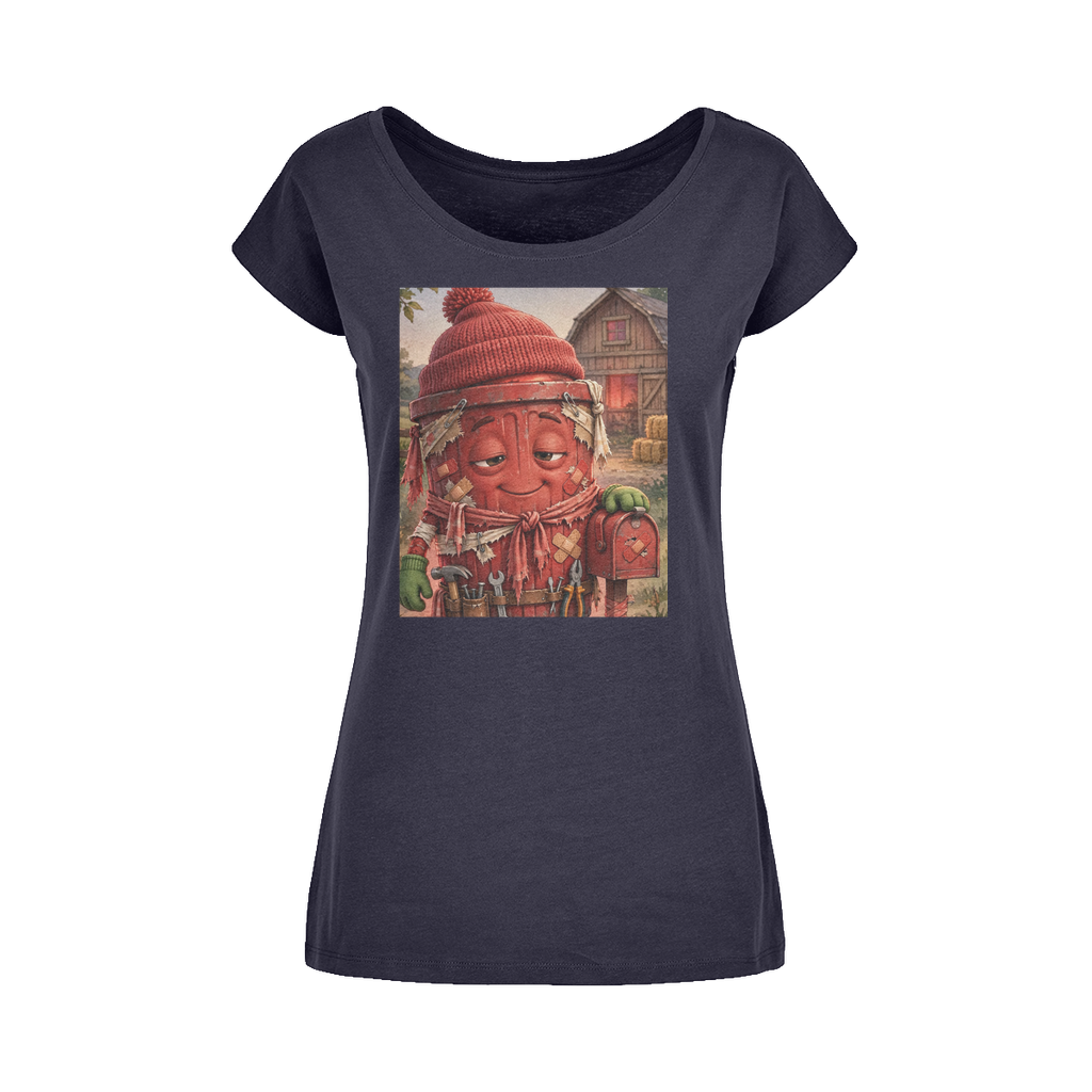 Trash Can Row Wide Neck Women's T-Shirt XS-5XL