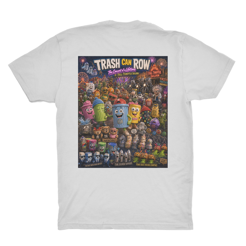 Trash Can Row CONCERT FOR A LIFETIME Organic Adult T-Shirt