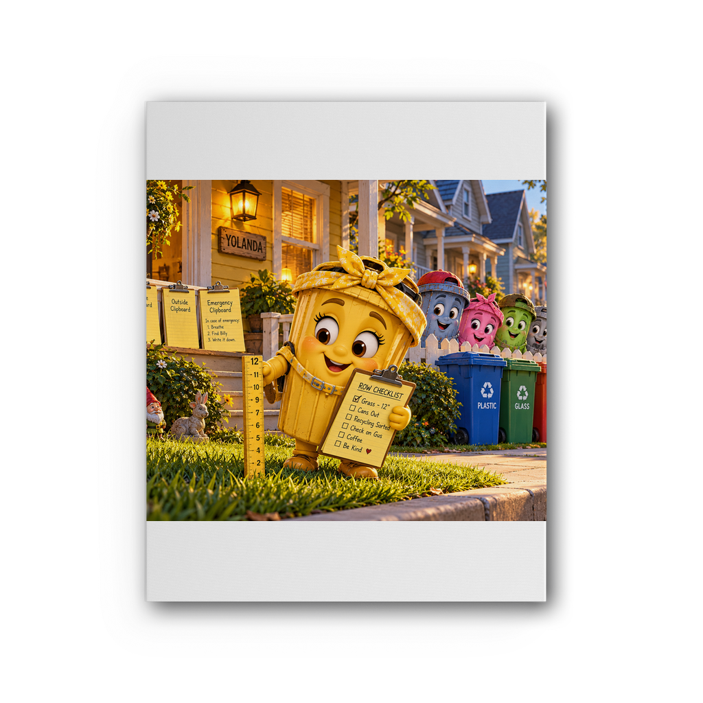 Trash Can Row – Premium Stretched Canvas
