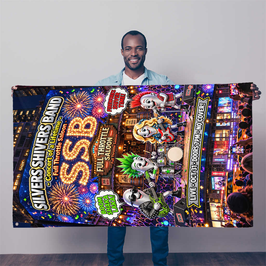 The Silver Shivers Band Sublimation Flag