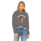 TRASH CAN MAN Ladies Cropped Raw Edge Hoodie
