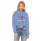 AOP Ladies Cropped Raw Edge Hoodie