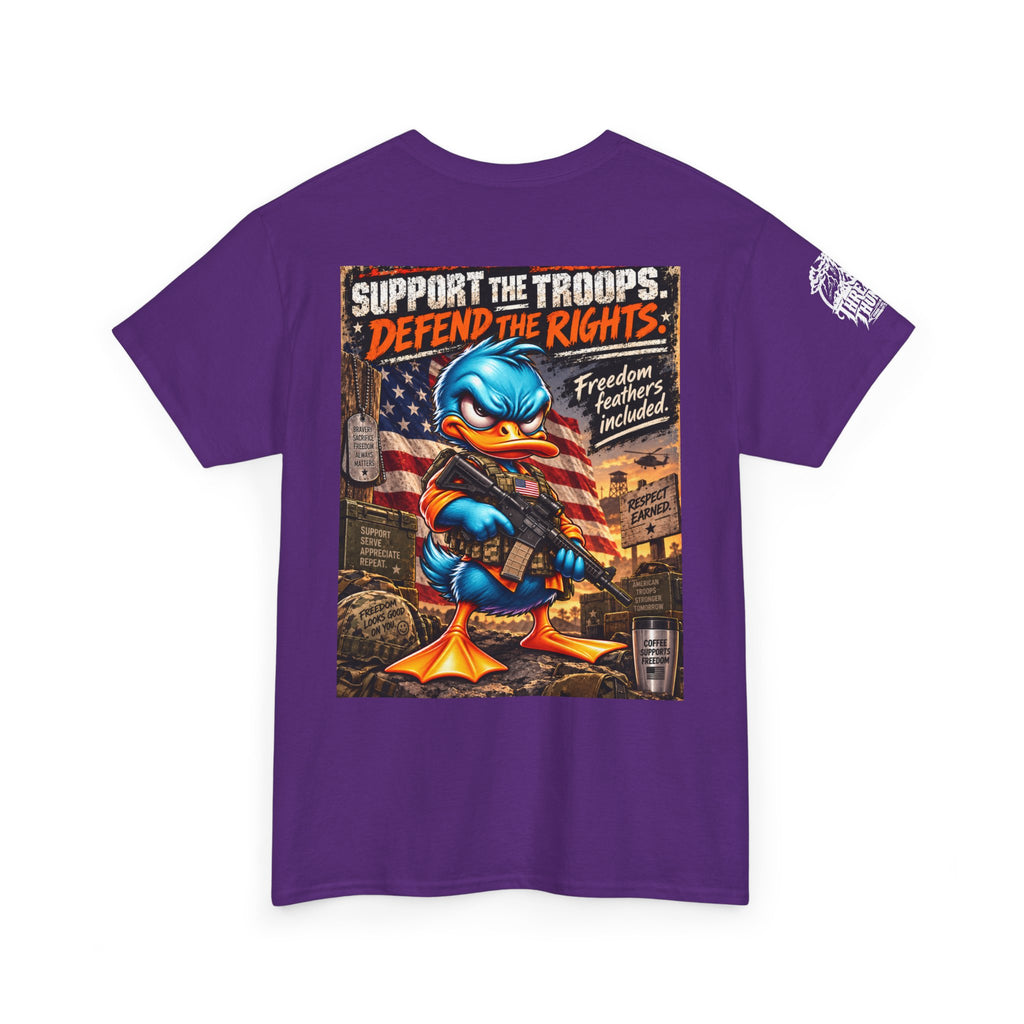 Support the Troops, Defend the Rights Back Graphic Tee