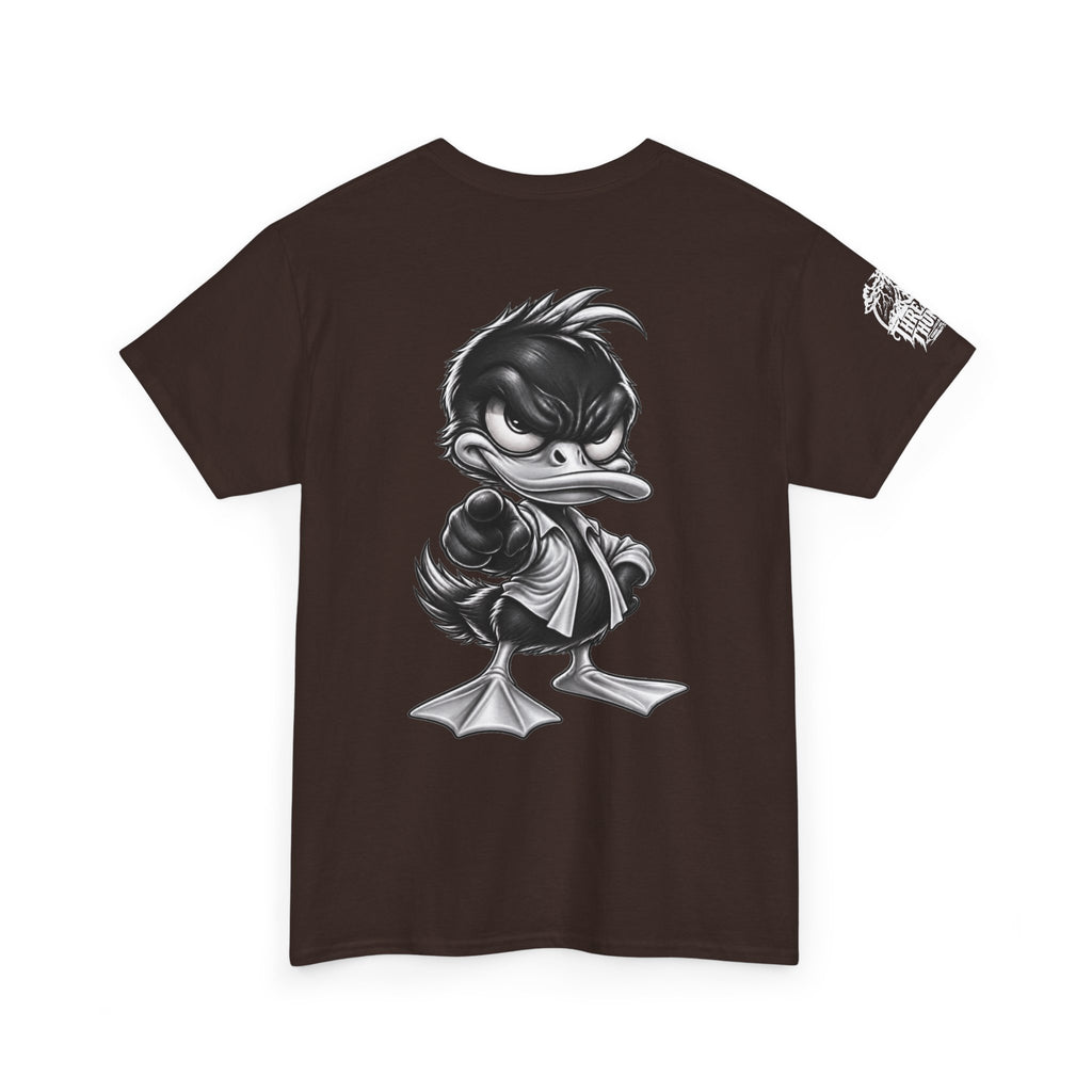 Monochrome Rebel Duck Character Back Graphic Tee