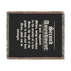 Second Amendment Woven Blanket — Rustic Constitution Quote Throw