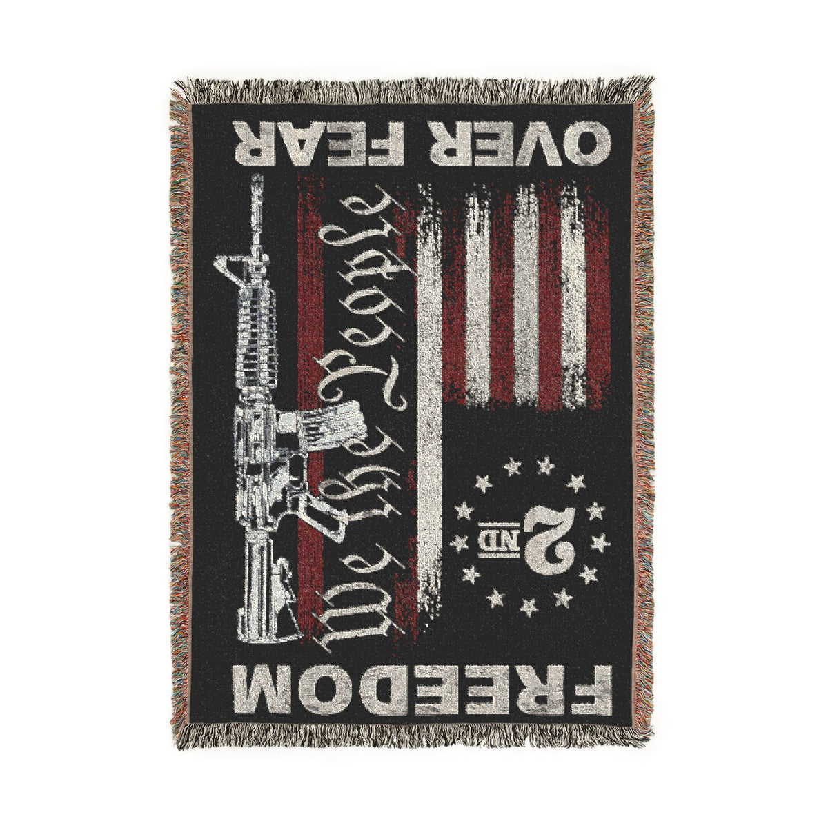 Freedom Over Fear Woven Blanket — "We The People" 2A Flag Throw