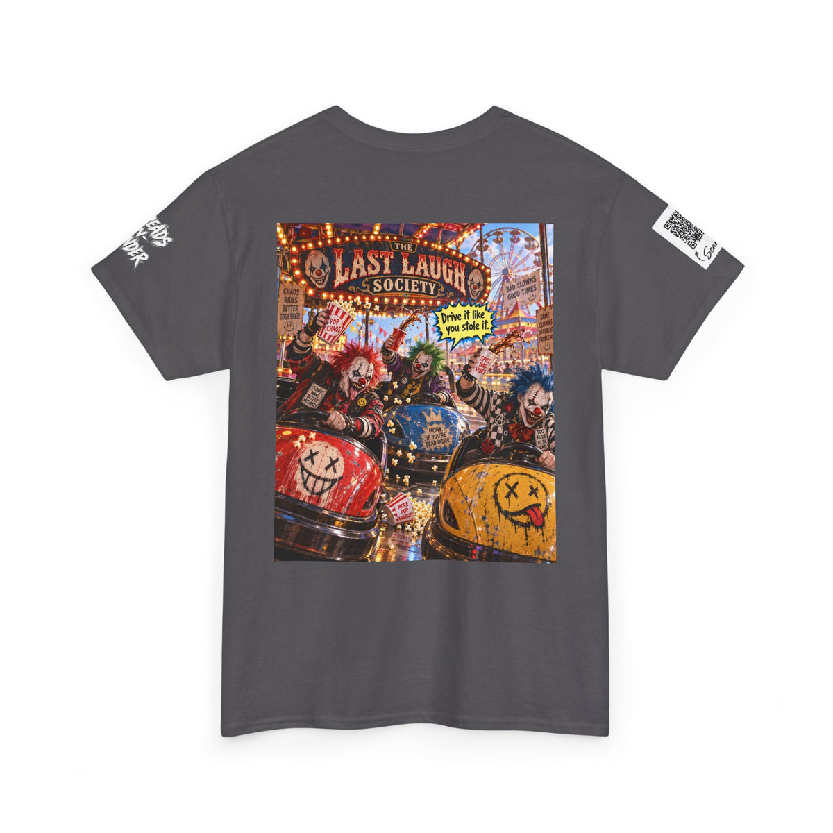 The Last Laugh Society Tee #136 — Carnival Clown Horror Graphic T-Shirt