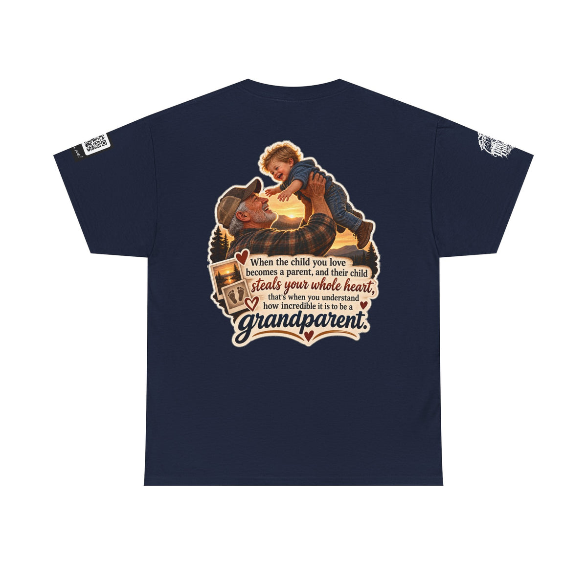 A Grandchild Steals Your Whole Heart — Proud Grandparent Back Graphic Tee
