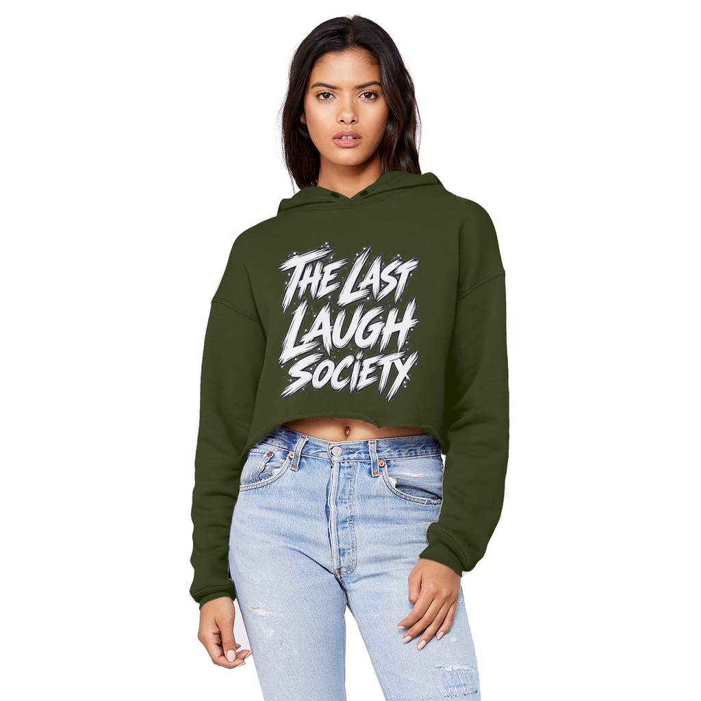 The Last Laugh Society Cropped Raw Edge Boyfriend Hoodie