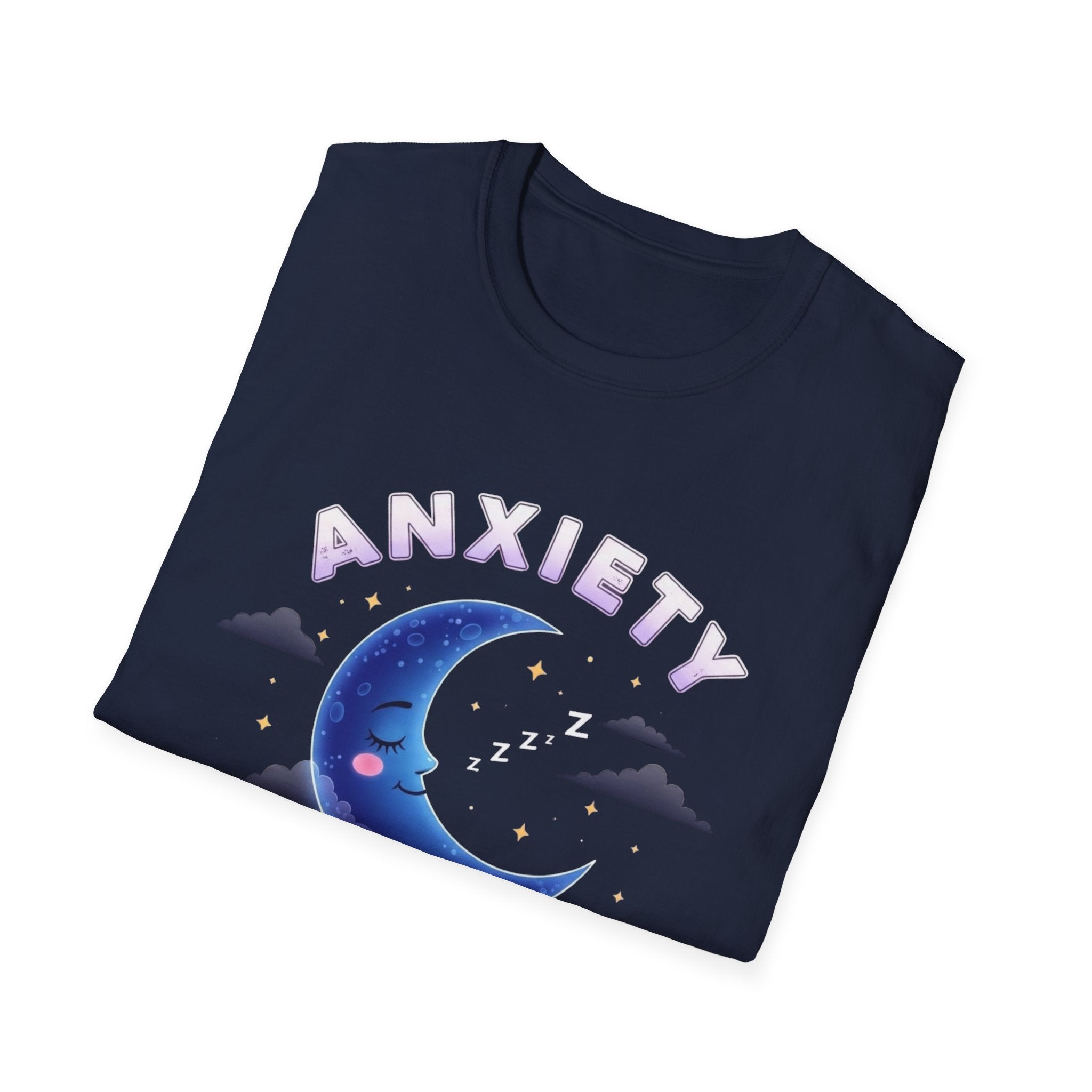 Anxiety Moon T-Shirt — 'Sleep Tight' Cute Moon & Stars Relaxation Tee