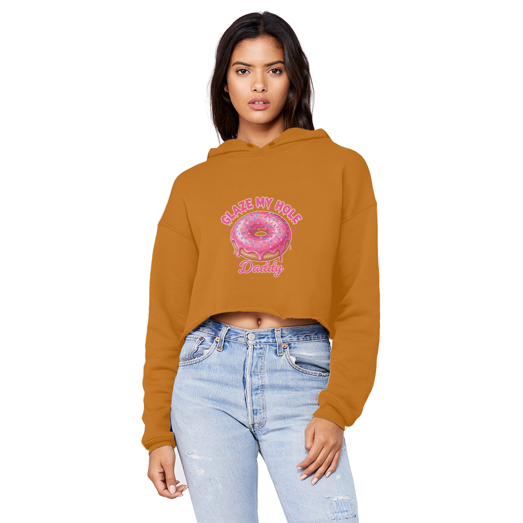 AOC Cropped Raw Edge Boyfriend Hoodie