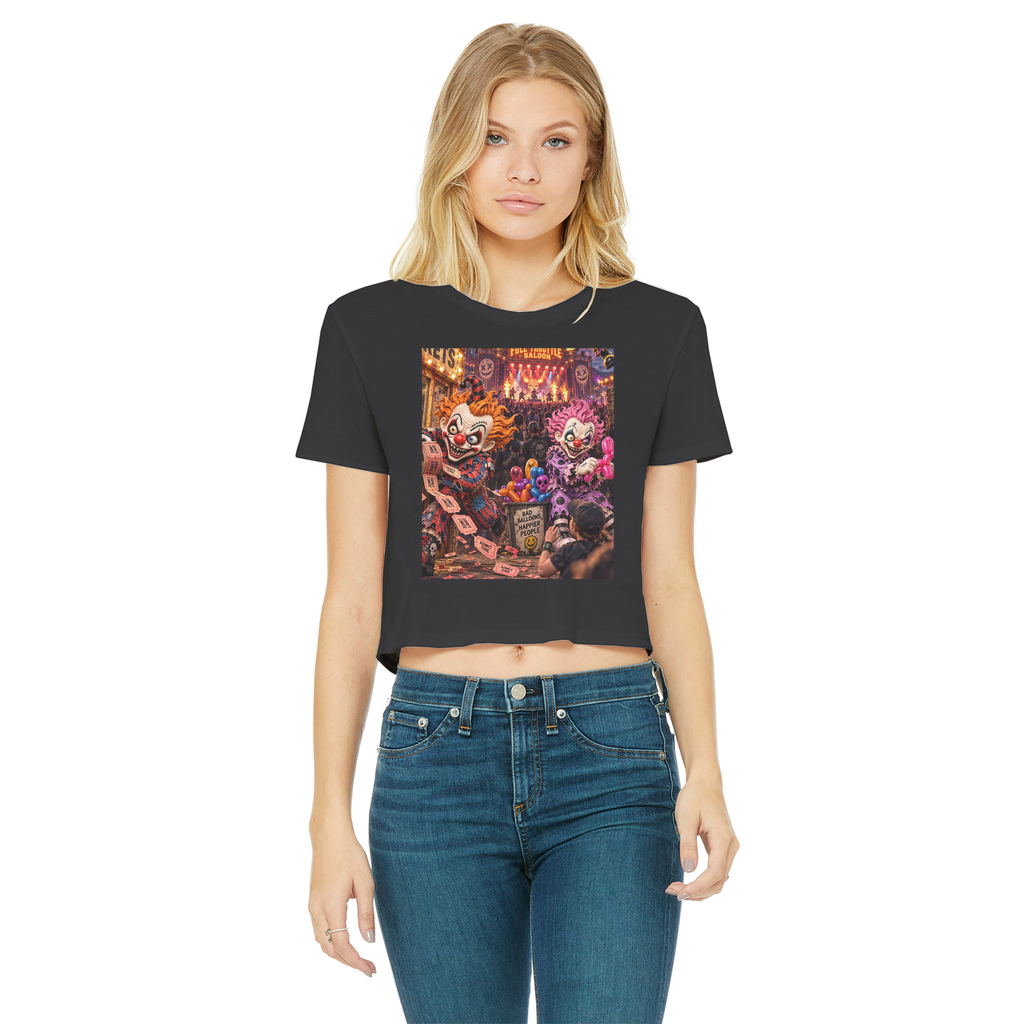 The Last Laugh Society Classic Women's Cropped Raw Edge T-Shirt