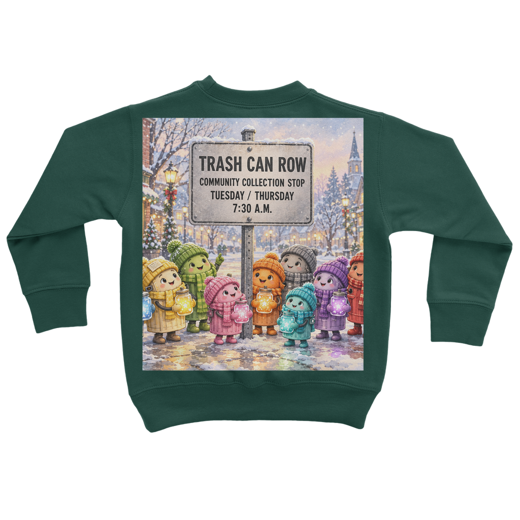 Trash Can Row Classic Kids Sweatshirt